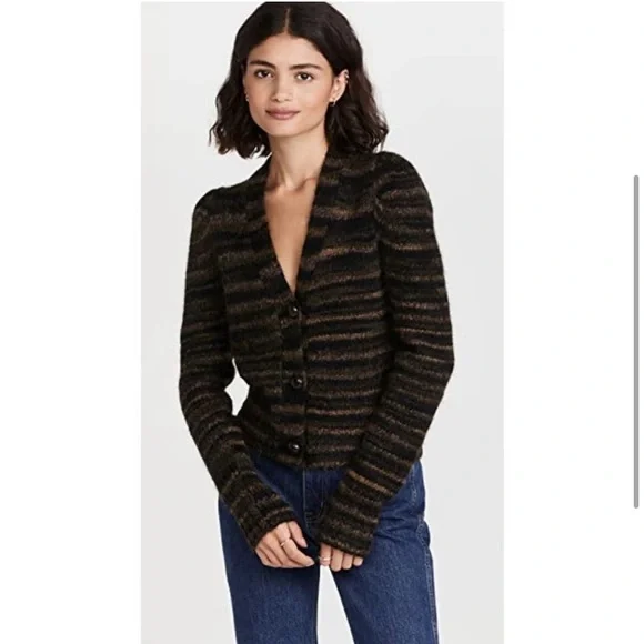 Veronica Beard Embry Puff Sleeve Cardigan - Picture 3 of 15